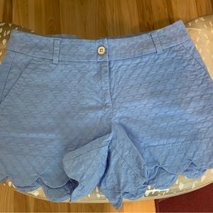 Crown & Ivy Blue Scalloped Shelby Shorts Size 4